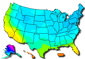 Map of United States of America